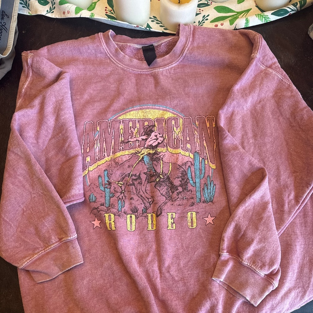 Sweet Claire Men’s American Rodeo Cowboy Desert Graphuc Tunic Sweatshirt L/XL